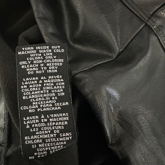 Women's BBJ Los Angeles Pants, M, Black Pleather Faux Leather Leggings Pull on - Picture 11 of 11